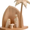 Schalling, crèche moderne Petite Crèche Moderne En Bois Avec Un Palmier Et La Nativite