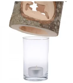 Waldfabrik, photophore en bois et étoile sapin de Noël Photophore En Bois Avec 2 Motifs En Bois Cisele, Renne