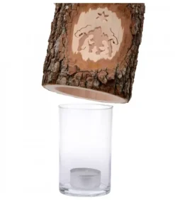 Waldfabrik, photophore en bois et étoile sapin de Noël Photophore En Bois Cisele, Crèche De Noël Et Etoile