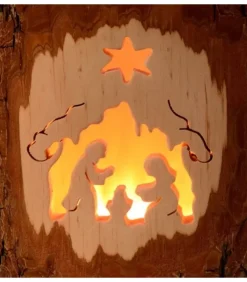 Waldfabrik, photophore en bois et étoile sapin de Noël Photophore En Bois Cisele, Crèche De Noël Et Etoile