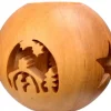Waldfabrik, photophore en bois et étoile sapin de Noël Photophore En Bois, Forme Spherique, Motif Crèche