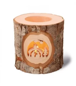 Waldfabrik, photophore en bois et étoile sapin de Noël Photophore En Bois, Motifs Ciseles, Crèche De Noël Et Etoile Filante