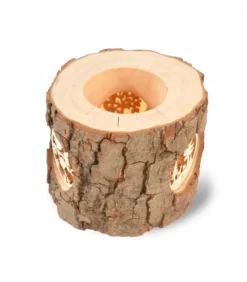 Waldfabrik, photophore en bois et étoile sapin de Noël Photophore En Rondin De Bois Avec 3 Motifs Nature