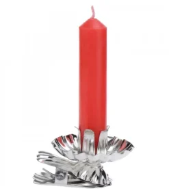 Riffelmacher et Weinberger Pince A Bougie Pour Sapin En Metal Argente