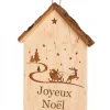 Waldfabrik, photophore en bois et étoile sapin de Noël Plaque De Porte En Bois A Suspendre "Joyeux Noël"