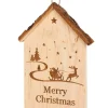 Waldfabrik, photophore en bois et étoile sapin de Noël Plaque De Porte En Bois A Suspendre "Merry Christmas"