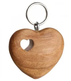 Waldfabrik, photophore en bois et étoile sapin de Noël Porte-Cle Double Coeur