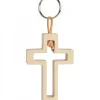 Waldfabrik, photophore en bois et étoile sapin de Noël Porte-Clef En Bois Avec Croix Découpee, 5 Cm