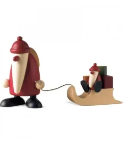 Köhler, Père Noël en bois Père Noël En Bois Et Enfant Sur Luge