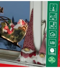 Konstsmide, guirlandes lumineuses de Noël Père Noël Lumineux Avec Rennes Et Traineau