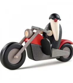 Köhler, Père Noël en bois Père Noël Moderne A Moto Au Look Rocker