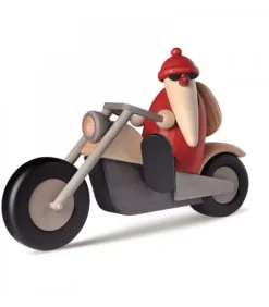 Köhler, Père Noël en bois Père Noël Rouge A Moto