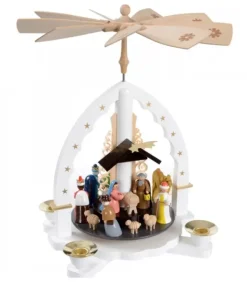 Richard Glasser, Pyramides de Noël allemandes Pyramide Allemande Avec Crèche De Noël Blanche