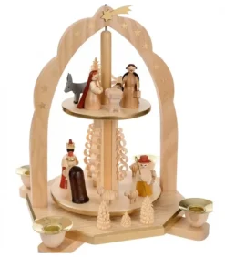 Richard Glasser, Pyramides de Noël allemandes Pyramide Avec Scene De Crèche De Noël Complete