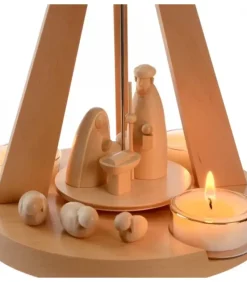 Schalling, crèche moderne Pyramide De Noël Bois Au Design Moderne