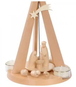 Schalling, crèche moderne Pyramide De Noël Bois Au Design Moderne
