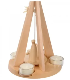 Schalling, crèche moderne Pyramide De Noël Bois Au Design Moderne