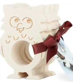 Waldfabrik, photophore en bois et étoile sapin de Noël Rond De Serviette Bois Naturel Chouette