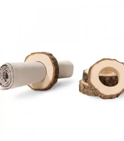 Waldfabrik, photophore en bois et étoile sapin de Noël Rond De Serviette En Bois (4 Pieces)