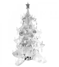 Pluto Produkter, déco de Noël Scandinave Sapin De Noël Design, Metal Argente, 12 Cm