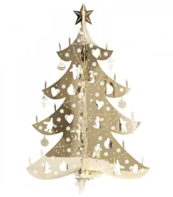 Pluto Produkter, déco de Noël Scandinave Sapin De Noël Dore Moderne En Metal, 12 Cm