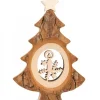 Waldfabrik, photophore en bois et étoile sapin de Noël Sapin De Noël En Bois Avec Bougie Ciselee, 12 Cm