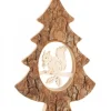 Waldfabrik, photophore en bois et étoile sapin de Noël Sapin En Bois Avec Ecureuil Cisele, 18,5 Cm