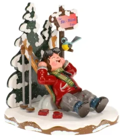 Hubrig, figurines pour enfant Skieur Au Repos - Village De Noël Miniature