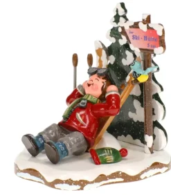 Hubrig, figurines pour enfant Skieur Au Repos - Village De Noël Miniature