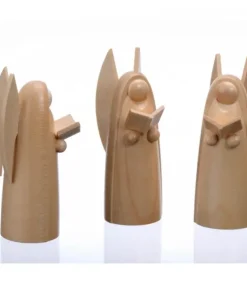 Schalling, crèche moderne Trois Anges De Noël En Bois Pour Crèche, 6 Cm