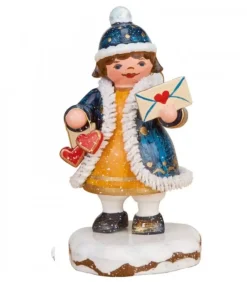 Hubrig, figurines pour enfant Village De Noël Miniature, Figurine Ange Lettre Avec Coeur