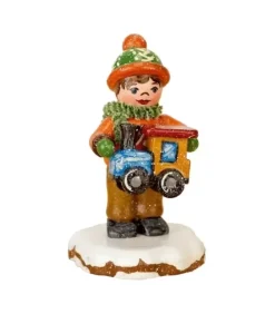 Hubrig, figurines pour enfant Village De Noël Miniature, Garcon Et Petit Train