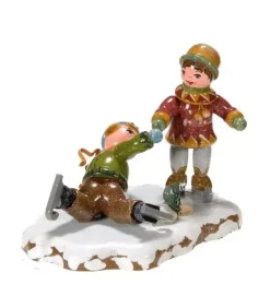 Hubrig, figurines pour enfant Village De Noël Miniature, Patineurs
