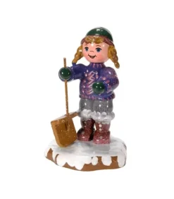Hubrig, figurines pour enfant Village De Noël Miniature, Fillette Et Pelle À Neige