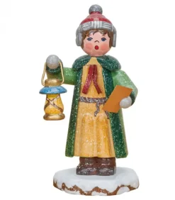 Hubrig, figurines pour enfant Village De Noël Miniature, Garconnet Chantant Noël