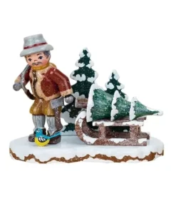Hubrig, figurines pour enfant Village De Noël Miniature, Bucheron