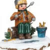 Hubrig, figurines pour enfant Village De Noël Miniature, Pecheur A La Ligne