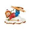 Hubrig, figurines pour enfant Village De Noël Miniature, Fillette Chutant A Ski