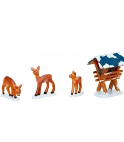 Hubrig, figurines pour enfant Village De Noël Miniature, 3 Biches Dans LÀ Neige