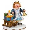 Hubrig, figurines pour enfant Village De Noël Miniature, Figurine Ange Luge Et Cadeaux