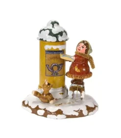 Hubrig, figurines pour enfant Village De Noël Miniature, Fillette Et Boite A Lettre