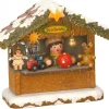 Hubrig, figurines pour enfant Village Noël Miniature, Chalet Marche De Noël Vendeur De Jouets