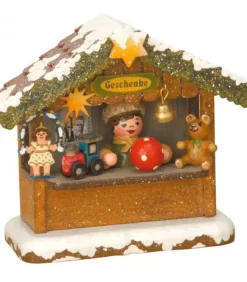 Hubrig, figurines pour enfant Village Noël Miniature, Chalet Marche De Noël Vendeur De Jouets