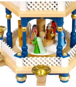 Richard Glasser, Pyramides de Noël allemandes Weihnachtspyramid Allemande 2 Etages Blanc Bleu