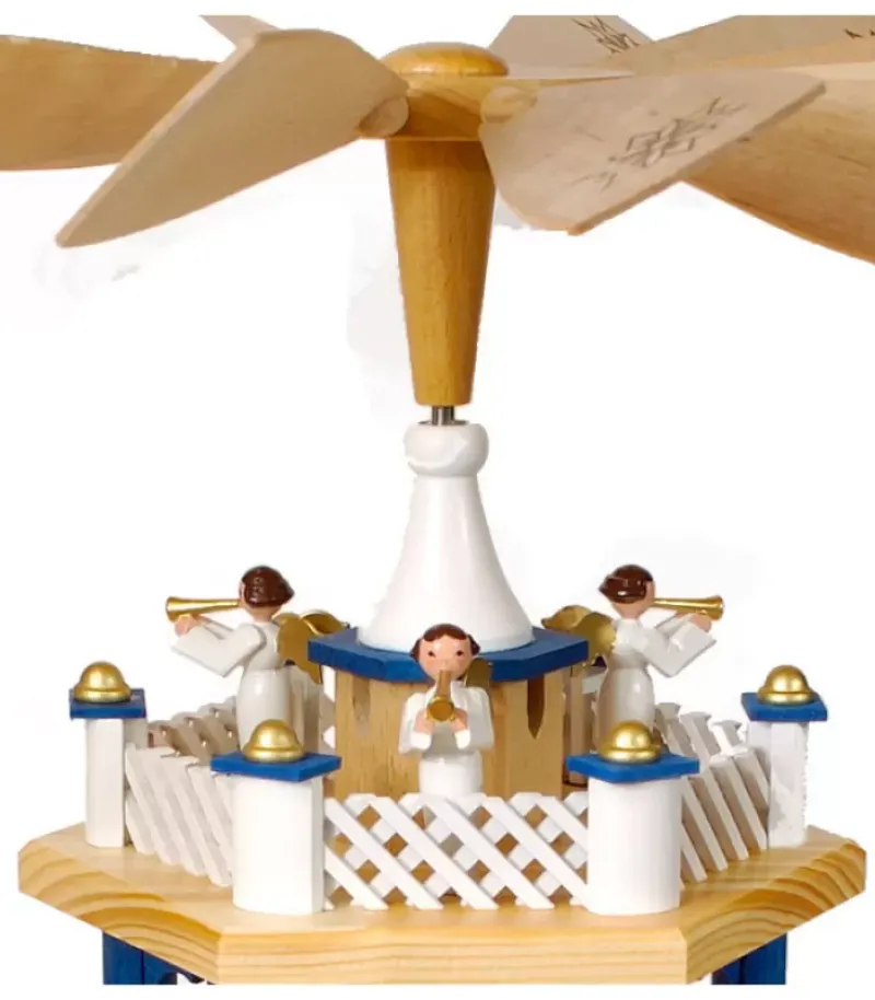 Richard Glasser, Pyramides de Noël allemandes Weihnachtspyramid Allemande 2 Etages Blanc Bleu